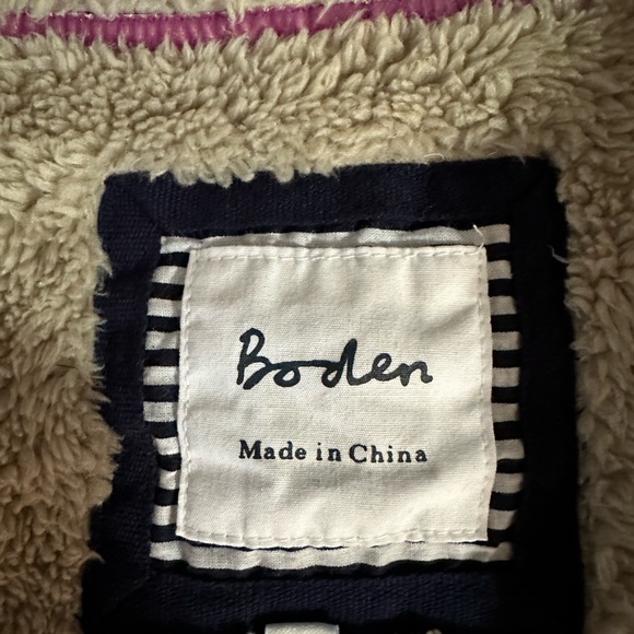 Boden Floral Hoodie with Blue and Purple Design Size 4 - Picture 5 of 6